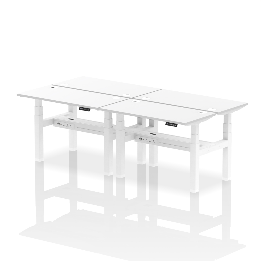 Rayleigh Back-to-Back 4 Person Slimline Height Adjustable Bench Desk